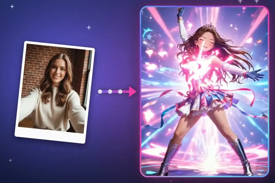 A selfie turned into an AI video in VidSpell